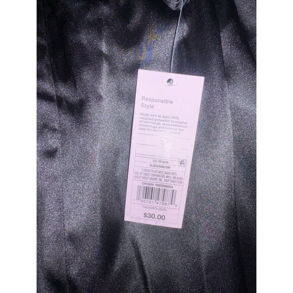 Wild Fable Women's Black Satin Mini Dress - Size Small - Side-Zip NWT - Picture 6 of 6